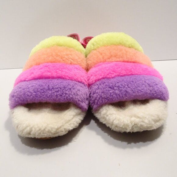 UGG Womens Size 7 Slipper Rainbow Fluff Yeah Slide Shearling Sheepskin - Picture 2 of 5
